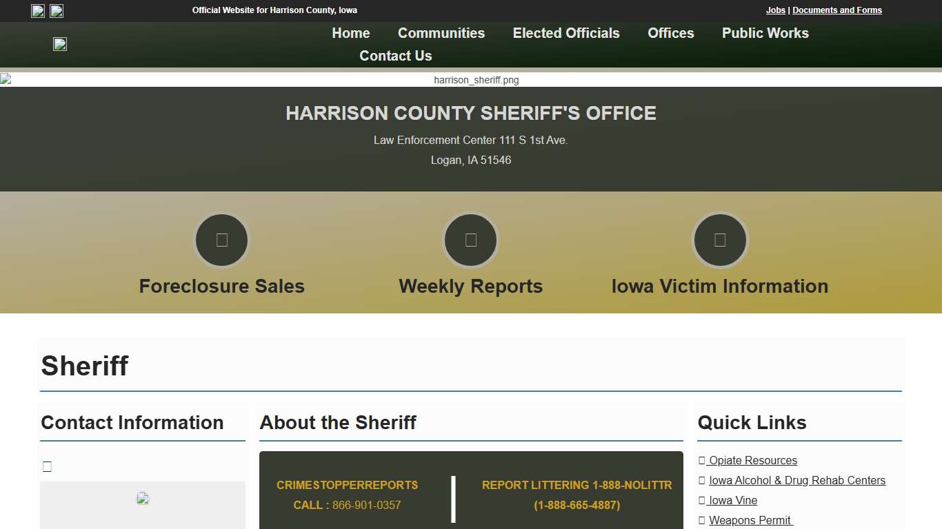 Sheriff - Harrison County, Iowa