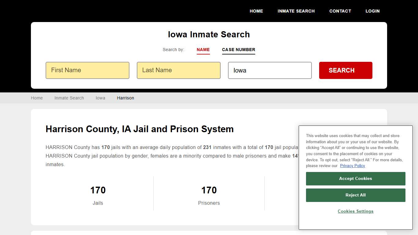 Harrison County, IA Inmate Search - StateCourts